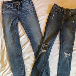 Women's Skinny Blue Denim Jeans with Stretch - Classic Slim Fit